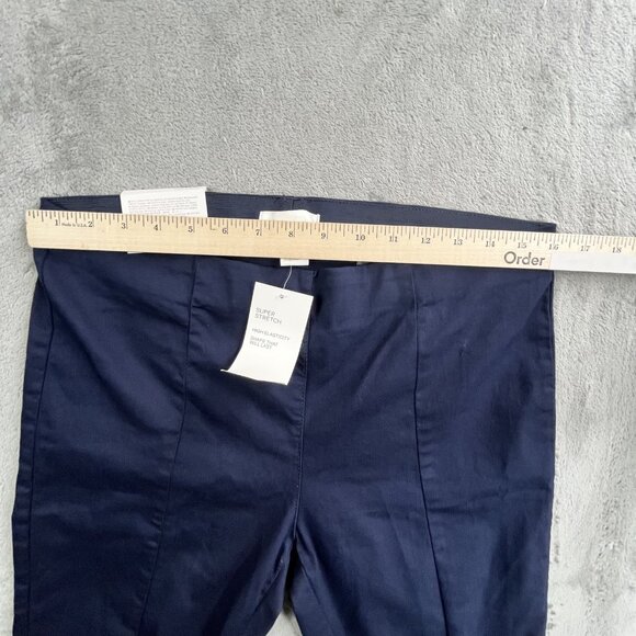 H&M Skinny Pants Womens 14 Navy Blue Super Stretch Ankle Slit High Elasticity - Picture 5 of 16